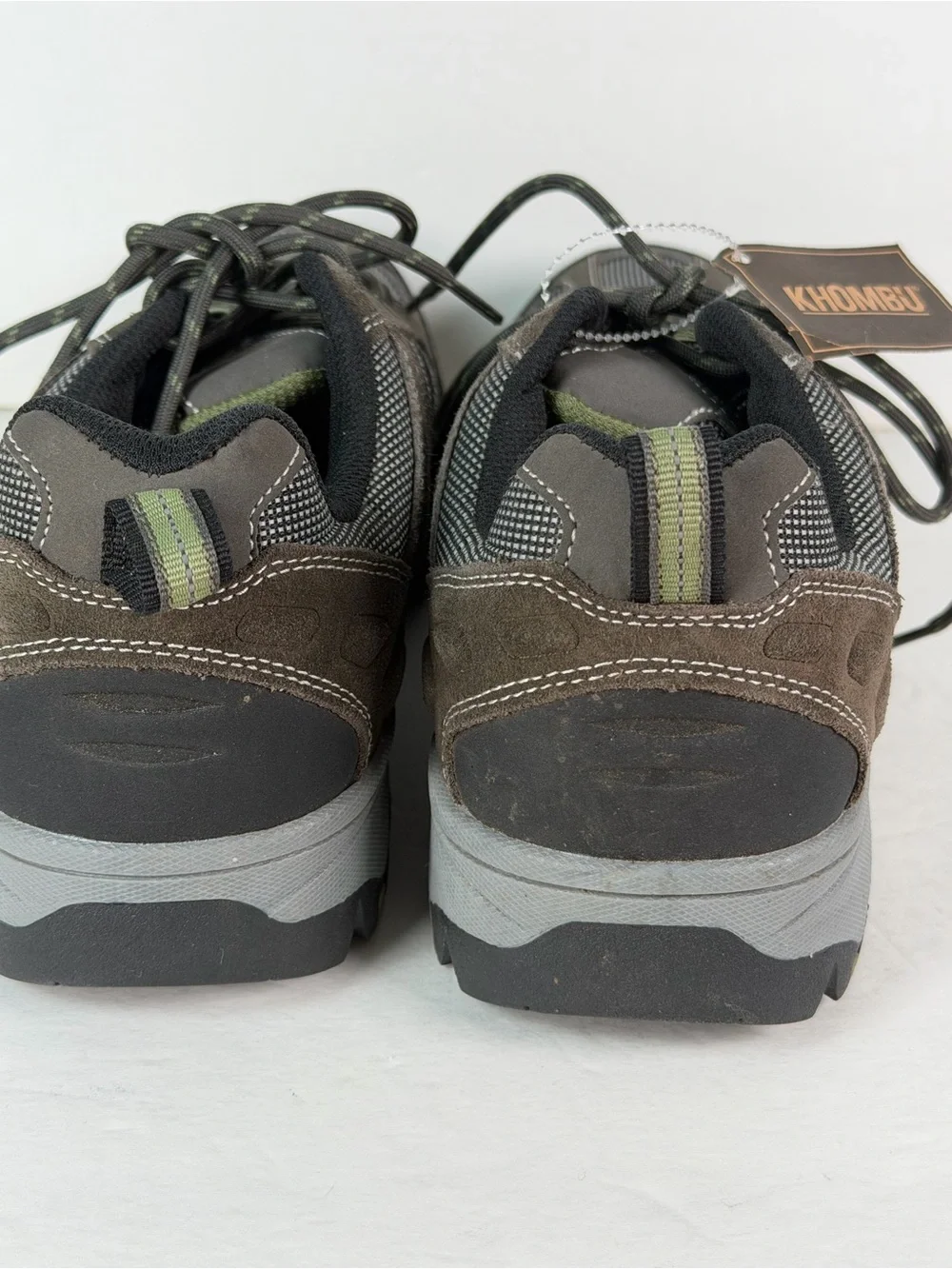 Khombu M3004 Men’s Size 11 Brown Green Leather Hiking Trail Shoes Outdoor